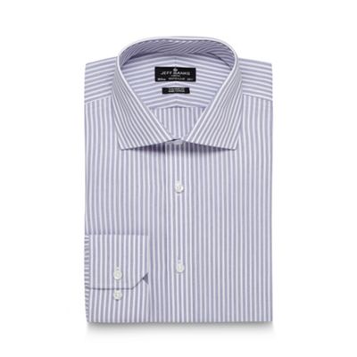 Jeff Banks Big and tall designer lilac textured stripe tailored shirt